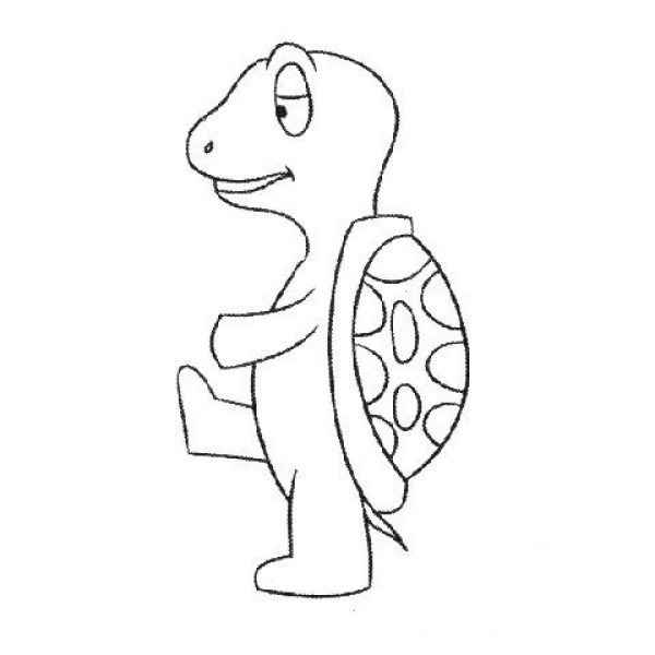 Simple drawing of standing turtle