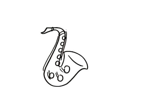 Simple drawing tutorial: musical instrument series saxophone