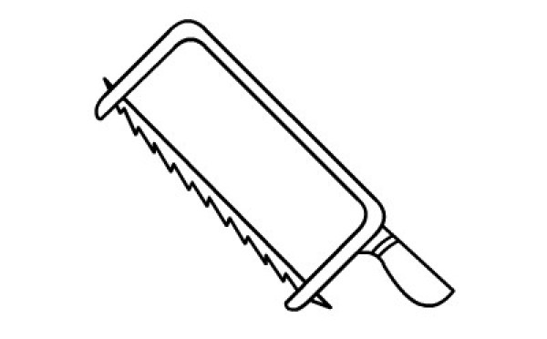 How to draw a saw with simple strokes for children