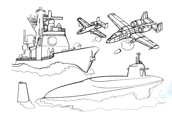 submarines and fighter jets