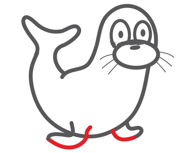 Simple drawing tutorial, learn to draw a cute seal step by step