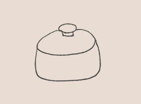 Simple drawing of cooking pot