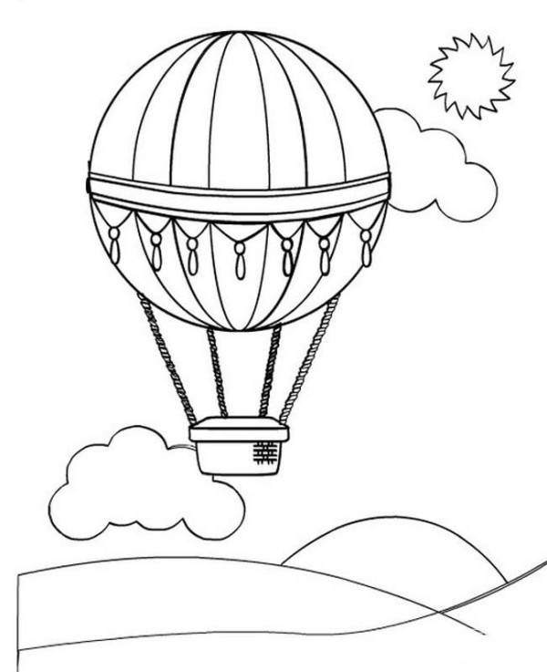 Complete collection of simple strokes of hot air balloon