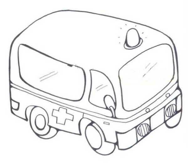 Simple drawing of hospital ambulance