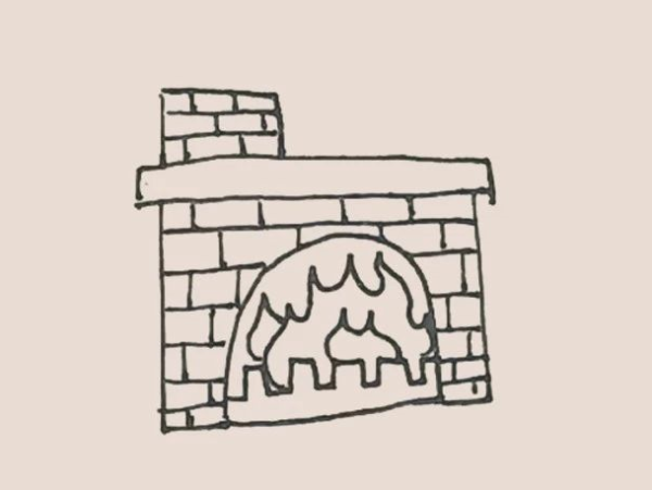 Simple drawing fireplace