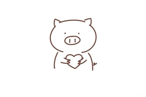 Draw a cute confession piglet for Valentines Day