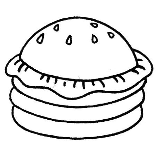 Elementary simple drawing burger