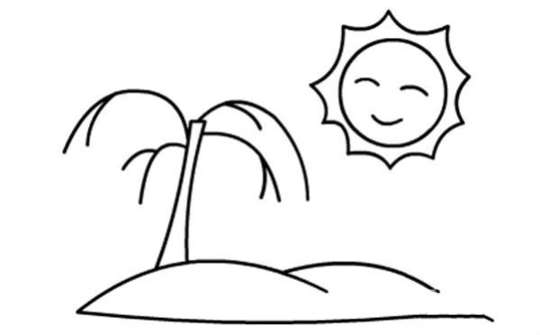 Childrens simple drawing pictures of sunny scenery