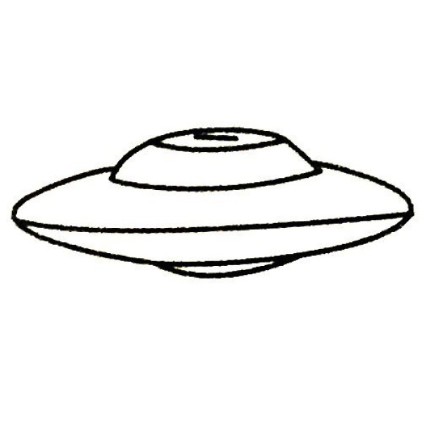 Complete collection of simple drawings of flying saucers and drawing steps