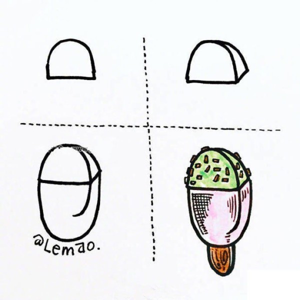 How to draw ice cream and popsicles in simple strokes