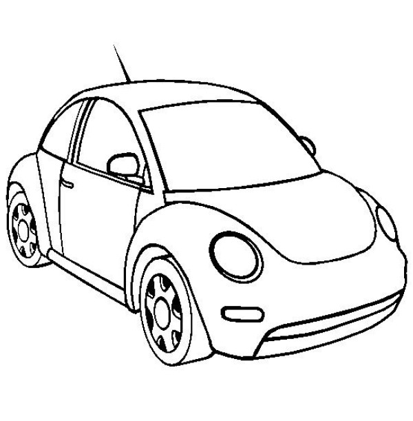 Car simple drawing Volkswagen Beetle simple drawing picture