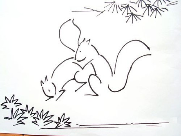 How to draw a squirrel in simple strokes