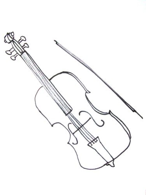 How to draw violin in simple strokes