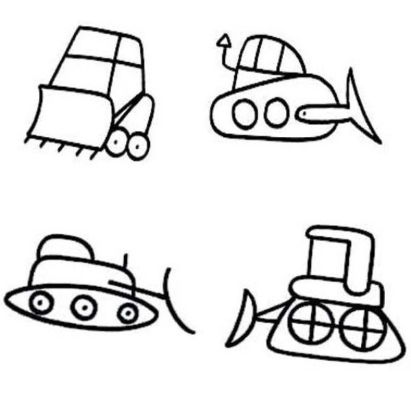 Childrens bulldozer simple drawing picture