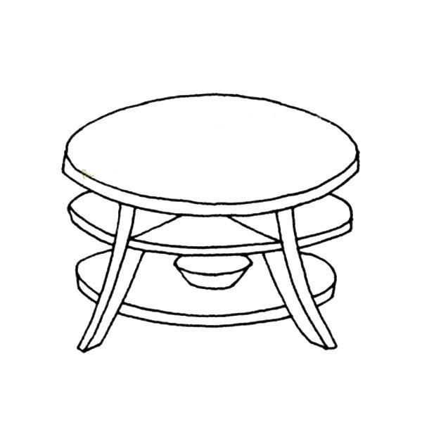 Simple drawing picture of corner cabinet