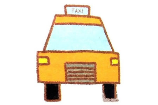 Use simple geometric figures to draw a taxi