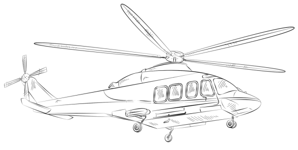 Helicopter simple strokes