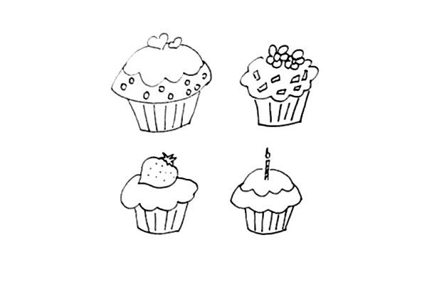 Simple drawing of small cake