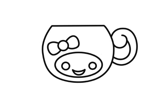 Simple drawing picture of cute water cup