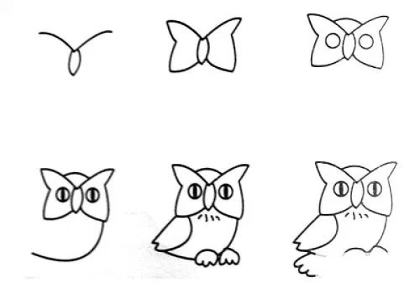 How to draw an owl with simple strokes