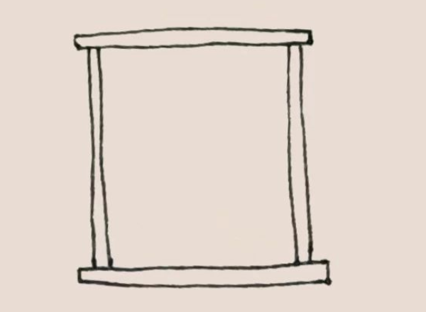 Simple drawing bookshelf