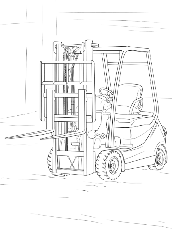 Simple drawing pictures about forklifts