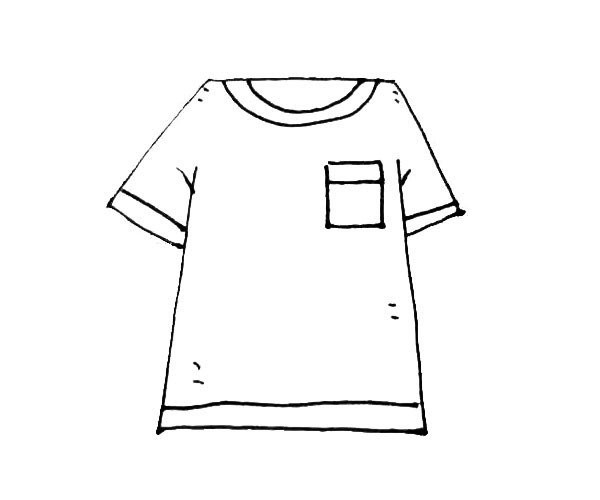 Children easily learn to draw short-sleeved T-shirts