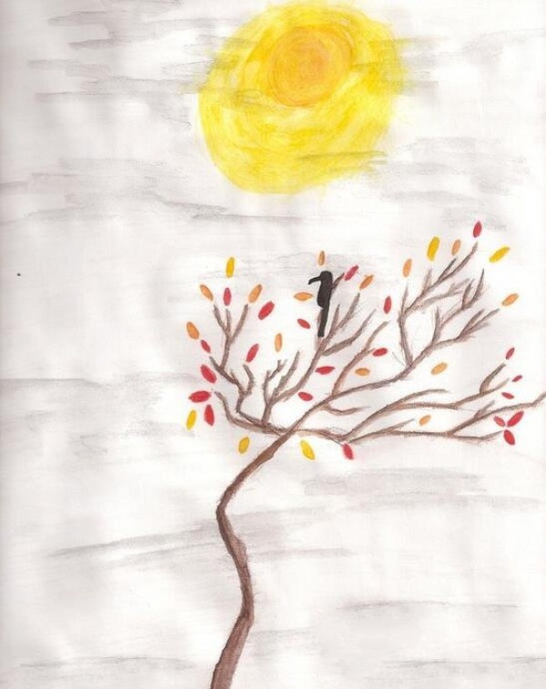 golden moon simple mid autumn festival drawing