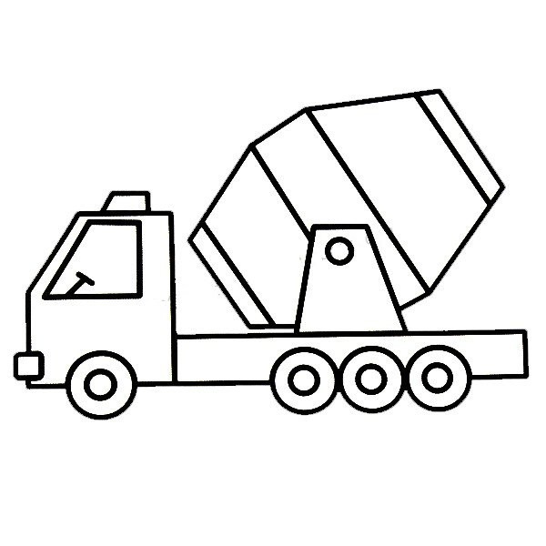 Children learn to draw cement trucks