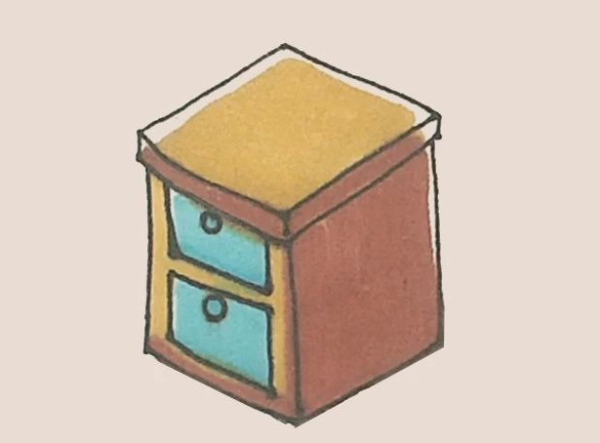 Simple drawing bedside table