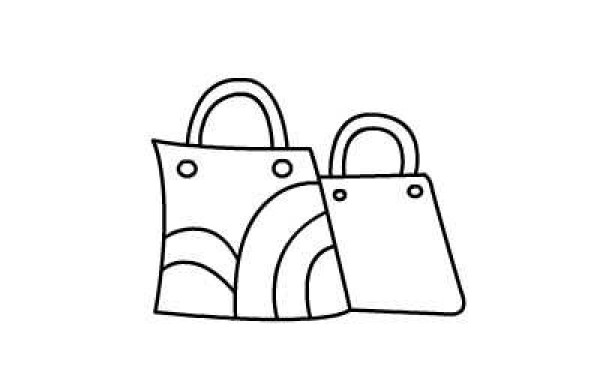 How to draw a simple shopping bag for children