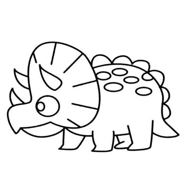 A complete collection of simple drawing pictures of dinosaurs Simple drawing pictures of Triceratops