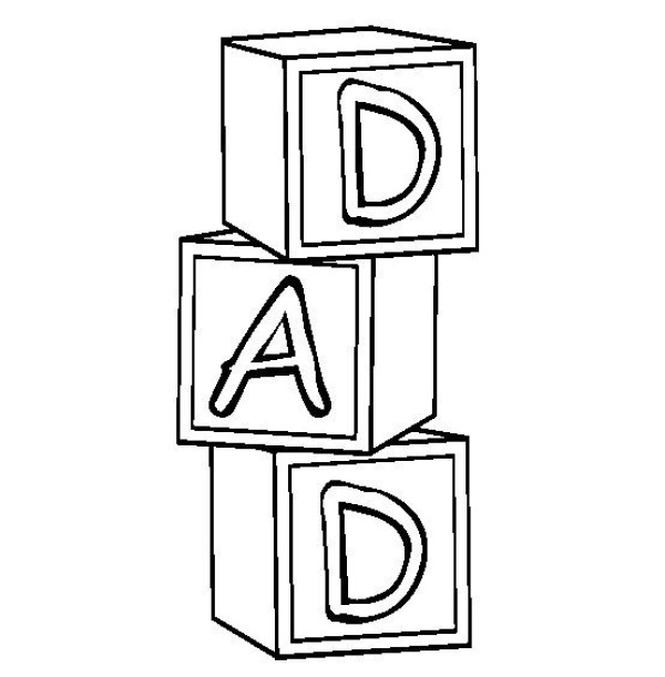 Fathers Day simple drawing material DAD letter box simple drawing