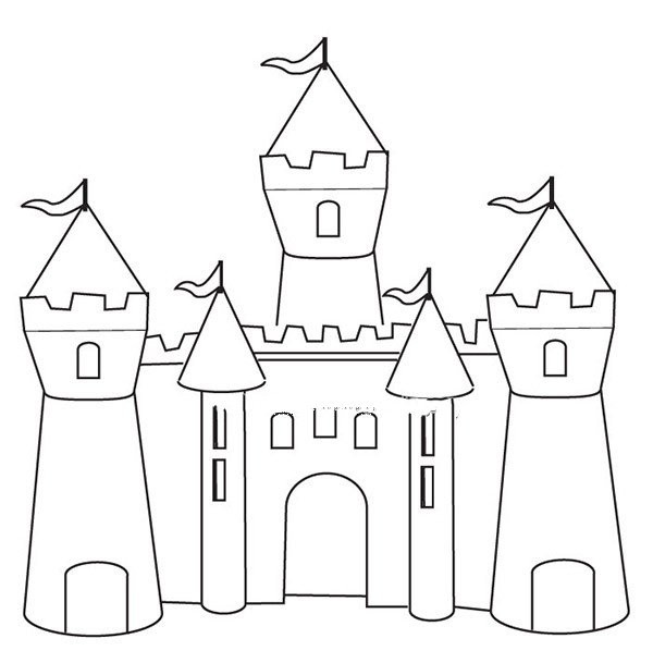 Simple drawing of castle in fairy tale