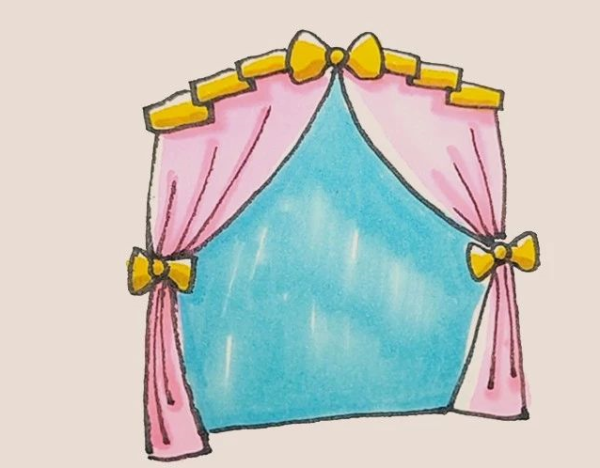 Simple drawing curtains