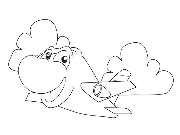 Cute cartoon airplane simple drawing picture