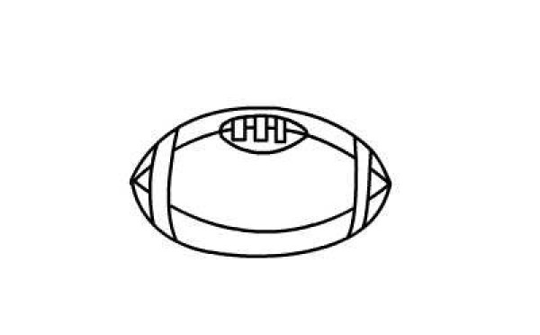 How to draw a simple rugby ball for children