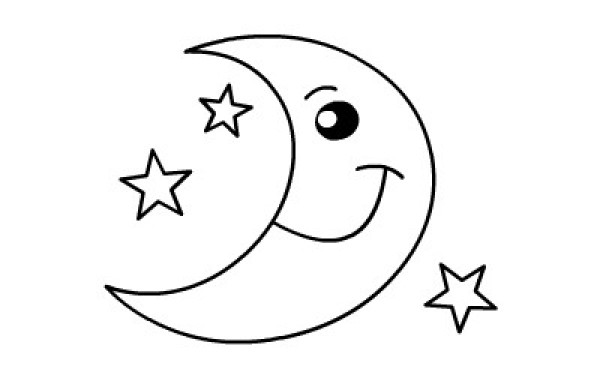 How to draw the moon with simple strokes for children