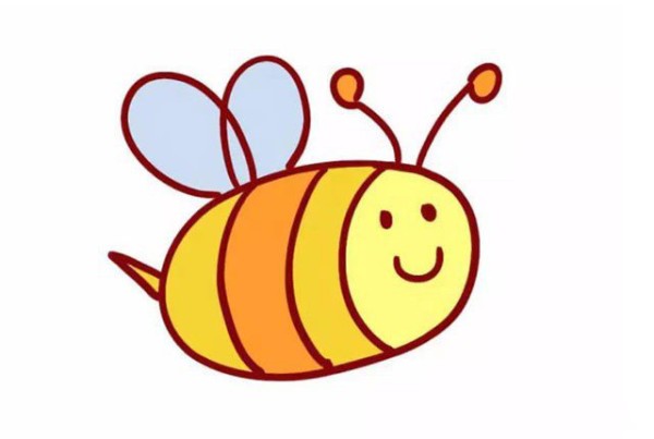 How to draw a little bee with simple strokes