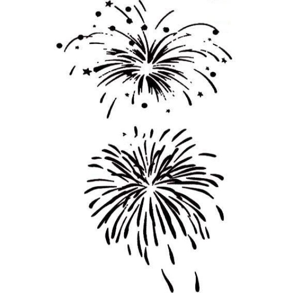 Simple drawing of fireworks