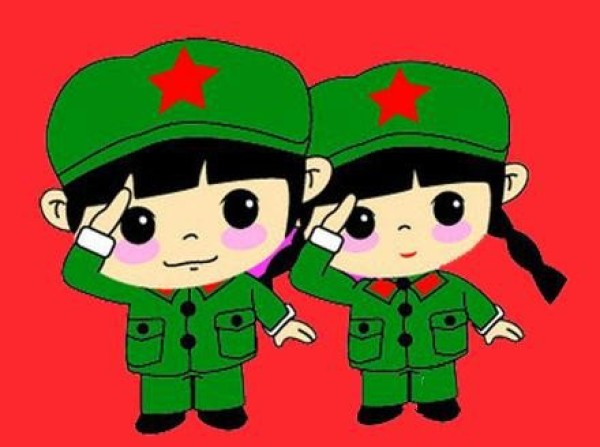 A collection of simple drawings of the Little Red Army. Simple drawings of cartoon pictures of the Little Red Army.