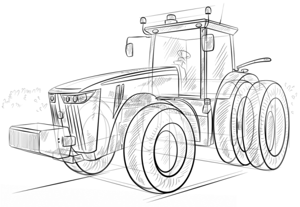 How to draw a tractor