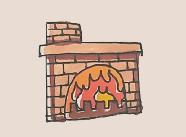 Simple drawing fireplace