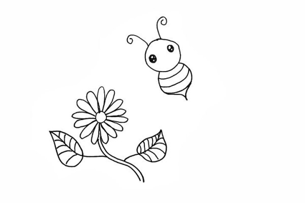 How to draw a hardworking little bee