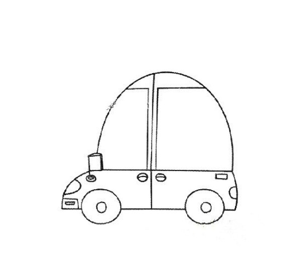 Childrens simple drawing simple car 1