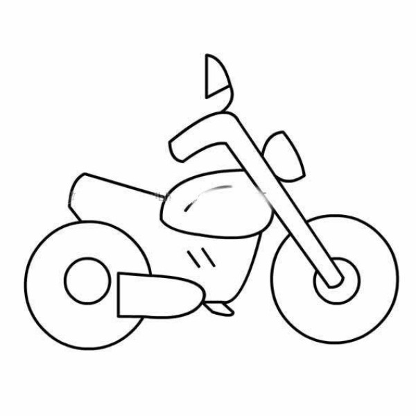 Simple strokes of handsome motorcycle