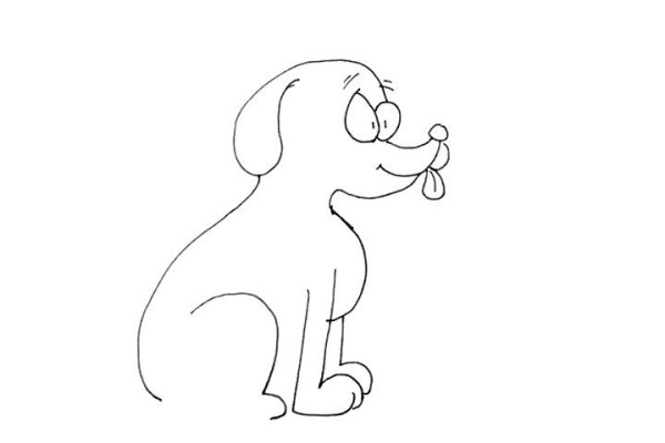 How to draw a puppy eating