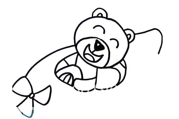 How to draw a bear flying on a plane