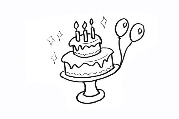 How to draw birthday cake