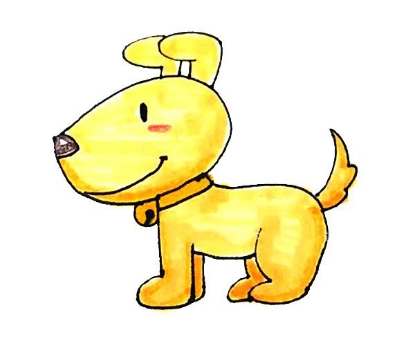 Learn to draw a little yellow dog